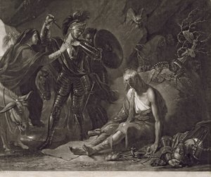 De Grot van Wanhoop, uit Spenser, gegraveerd door Valentine Green door Benjamin West